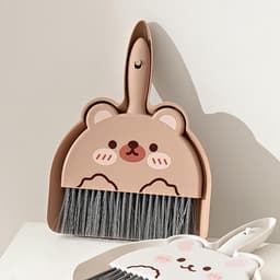 Mini Bezem Stoffer - Handige Set - Kleine Ruimtes Reinigen - Compact Clip Systeem - 24 cm Lengte - Bruin — thumbnail 2