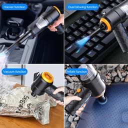 Handstofzuiger - Kruimelzuiger - Auto en thuis - 3500 PA zuigkracht - 0.5L capaciteit - Zwart — thumbnail 3