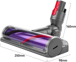 ZENC® Aangedreven Zuigmond Geschikt voor Dyson Steelstofzuiger V15, V11, V10, V8 & V7 - Turbo Borstel - Vloerzuigmond - Stofzuigermondstuk - Opzetstuk - Mondstuk - Stofzuigeraccessoires - Grijs — thumbnail 4