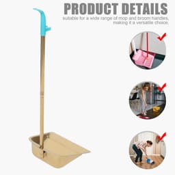 Staande stoffer - Veegset lange steel - Huishoudelijk schoonmaken - Verdikt roestvrij staal - 80 cm lengte - Goud — thumbnail 4