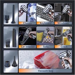 Mini Autostofzuiger - Draadloze Reiniger - Auto Interieur Schoonmaken - Krachtige Zuigkracht - 500 Gram - Wit — thumbnail 4