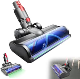 Globale stofdetectieborstel met groen licht - Vloerzuigmond - Compatibel met Dyson V15, V11, V10, V8 en V7 draadloze stofzuigers + leshp001 - Turboborstel - Stofzuigeraccessoires - Grijs — thumbnail 1