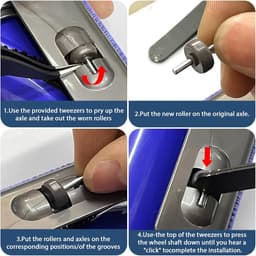 Reservewielen Stofzuiger - Wielenborstel Kit - Stofzuiger Onderhoud - Hoge Slijtvastheid - 6 stuks - Zwart — thumbnail 5