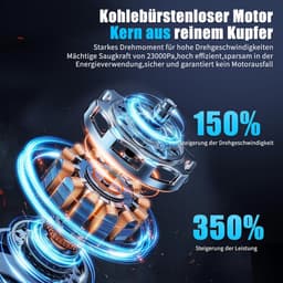Draagbare Kruimeldief - Mini Stofzuiger - Auto Interieur Reinigen - 23000Pa Krachtige Zuigkracht - 30 Min Werktijd - Zwart Goud — thumbnail 5