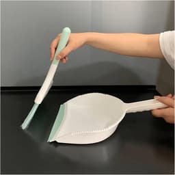 Stoffer en blik set - Mini bezem schep - Aanrecht reinigen - Ergonomisch handvat - Compact formaat - Blauw — thumbnail 4