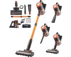 VEVOR Draadloze Stofzuiger 40 Kpa Max. Zuigkracht, Oplaadbare Steelstofzuiger Met Stofbak en Led-Display, Handstofzuiger Met 47 Min. Gebruiksduur voor Tapijten, Dierenharen en Harde Vloeren