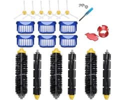 Filter en borstel set geschikt voor iRobot Roomba 600 series 605 615 616 620 621 630 635 650 652 660 665 671 680 690 691 695 -Inclusief 6 filters, 6 zijborstels, 3 paar borstelharen en een zachte rolborstel