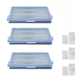 Vervangende HEPA-filters voor Miele Guard GN Hycean3D stofzuigers S8340/C2/C3/S6 S1/L1 Compact C1/Complete C2 - Inclusief 3 HEPA-filters 3 Airclean-uitlaatfilters en 3 motorafdekkingen Verpakking van 9 — thumbnail 1