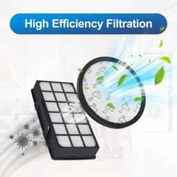 Set van 2 Rowenta Compact Power Cyclonic Filter Vervangende Filter Accessoires ZR006001-Professioneel filterpapier met siliconen afdichting, Hoogwaardig milieuvriendelijk materiaal-Verwijdert 99,98% stof-Geschikt voor RO7681EA & Silence Force modelle — thumbnail 5
