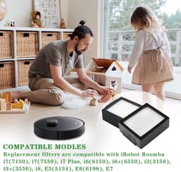 Vervangingsfilters - Geschikt voor iRobot Roomba E I & J-serie i7 / E5 / E6 / E7 stofzuiger - 4 stuks — thumbnail 5