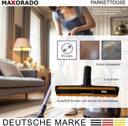 Maxorado Parketborstel zuigmond geschikt voor Hyla stofzuiger 35mm - EST, Defender, GST, NST, TOP – opzetstuk voor harde vloer – borstel 35 mm — thumbnail 4