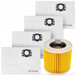 4x synthetische Karcher WD3 stofafzuigtanden + filter — thumbnail 4