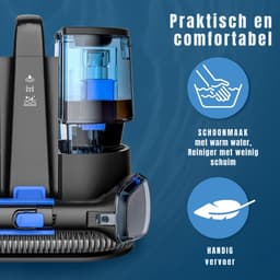 KIRA® Vlekkenreiniger - Vlekkenreiniger voor Bank & Tapijt - Krachtige Tapijtreiniger Machine - Zwart/Blauw - 35cm x 30cm x 33cm — thumbnail 3
