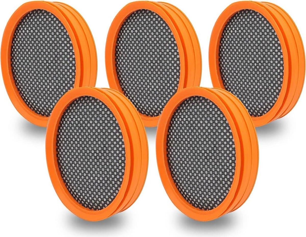 Vijf vervangingsfilters voor de draadloze Philips Geschikt voor SpeedPro en SpeedPro Aqua stofzuigers, modelnummer FC8009/01. Ook inbegrepen zijn filters die geschikt zijn voor de Philips modellen FC6726, FC6727, FC6723 — afbeelding 1