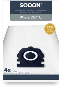 SQOON® Stofzuigerzak geschikt voor Miele S1, M1 en L1 Guard Series - 4 stuks - Gelijk aan model: CO / TU - High Filtration - + 1x uitblaasfilter — thumbnail 2