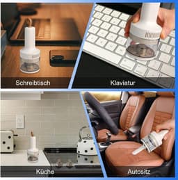 Mini bureaustofzuiger - autostofzuiger - mini draadloze stofzuiger - kleine handstofzuiger - uitgerust met een oplaadbare lithiumbatterij van 1200 mAh - draadloze stofzuiger - geschikt voor scholen, kantoren, auto's, toetsenborden en kleine ruimtes. — thumbnail 5