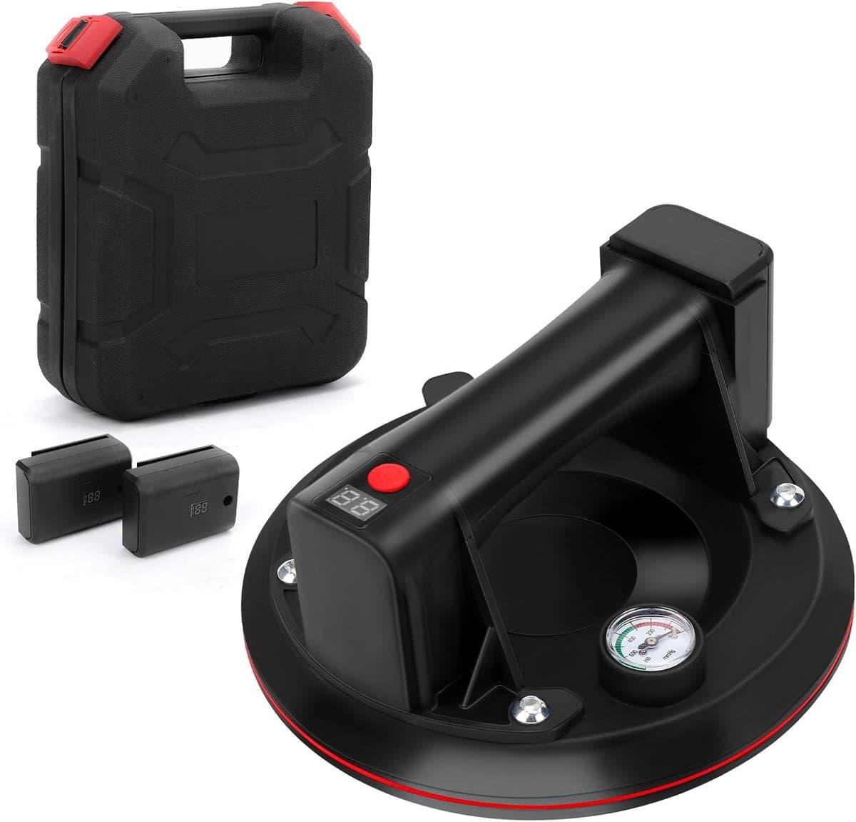 8 Inch Zuiglifter voor Glas en Tegels - Draagkracht tot 300 kg met Manometer — afbeelding 1