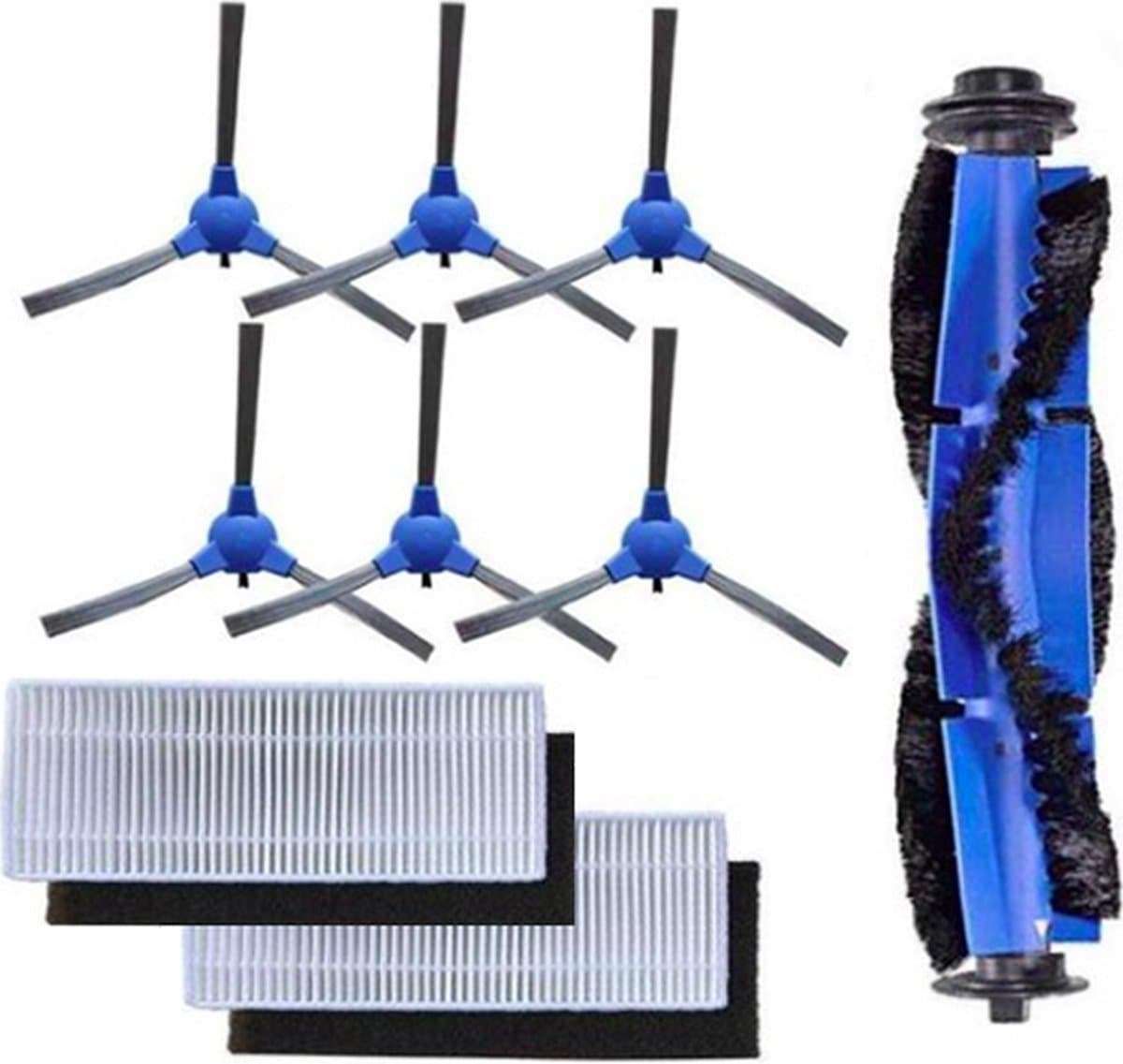 Reserve Onderdelen Set Geschikt Voor Eufy By Anker Robovac 11S/30/30C/12/35C - HEPA Filter / Borstel / Zijborstel Set - 9 Delig — afbeelding 1
