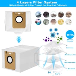 12 PCS Stofzak geschikt voor Dreame D10 Plus stofzak Mi Home Robotstofzuigeraccessoires en verbruiksartikelen Filter en stofzak — thumbnail 2