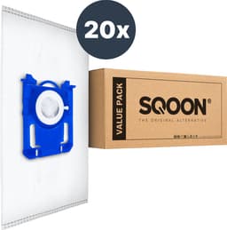 SQOON® Stofzuigerzakken - 20 Stuks - Geschikt voor AEG, Philips, Electrolux, Standaard BAG - Passend in o.a. AEG VX4, VX6, VX8, 6000 serie, GR201 of Philips Active, PowerPro, PerformerPro, PH99, FC8021/03, FC8021/05 — thumbnail 1