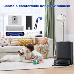 X9 Accessoires gescht voor Ecovacs Deebot X9 Pro Omni/X9 Pro stofzuiger, 1 hoofdborstel, 2 rollen reinigingsdoeken, 4 zijborstels, 4 HEPA-filters, 4 stofzakken, 1 reinigingsgereedschap — thumbnail 3