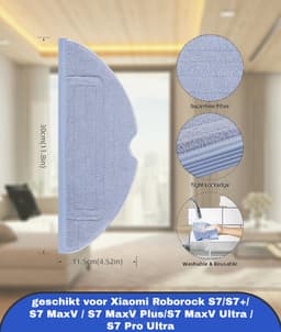 16 stuks accessoireset geschikt voor Xiaomi Roborock S7/S7+/ S7 MaxV / S7 MaxV Plus/S7 MaxV Ultra / S7 Pro Ultra stofzuiger, reserveonderdelen, bevat 2 hoofdborstels, 4 reinigingsdoeken, 4 HEPA-filters, 6 — thumbnail 5