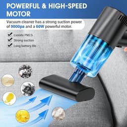 Handstofzuiger voor de auto - Oplaadbaar - 4000 mAh - HEPA-filter - Draagbaar - Autostofzuiger - Huis - Auto - Kantoor — thumbnail 4