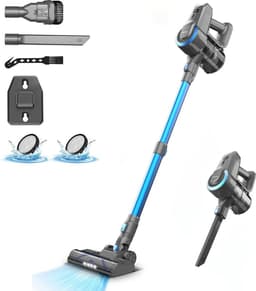 Mercadome® Draadloze steelstofzuiger - Stofzuiger zonder zak - Steelstofzuiger draadloos - 6 in 1 - Meer dan 30 min gebruikstijd - Blauw/Grijs — thumbnail 1