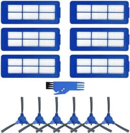Vervangende accessoires geschikt voor Eufy RoboVac 11S Max, 15C Max, 30C Max, G10 G20 G30 Hybrid stofzuiger onderdelen, 6 Hepa filters, 6 zijborstels — thumbnail 1