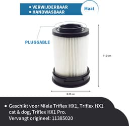 Filters geschikt voor Miele Triflex HX1 - Set van 4 grote + kleine filters + 1 schraper - Stofzuigeraccessoires - Filteraccessoires — thumbnail 4