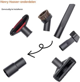 6 Stuks Stofzuiger Zuigmond Set - Universeel Opzetstuk - Reinigingsset voor stofzuigeraccessoires - Geschikt voor standaard slangonderdelen van 35 mm tot 32 mm - Voor Shark/Henry Hoover-accessoires - Zwart — thumbnail 4