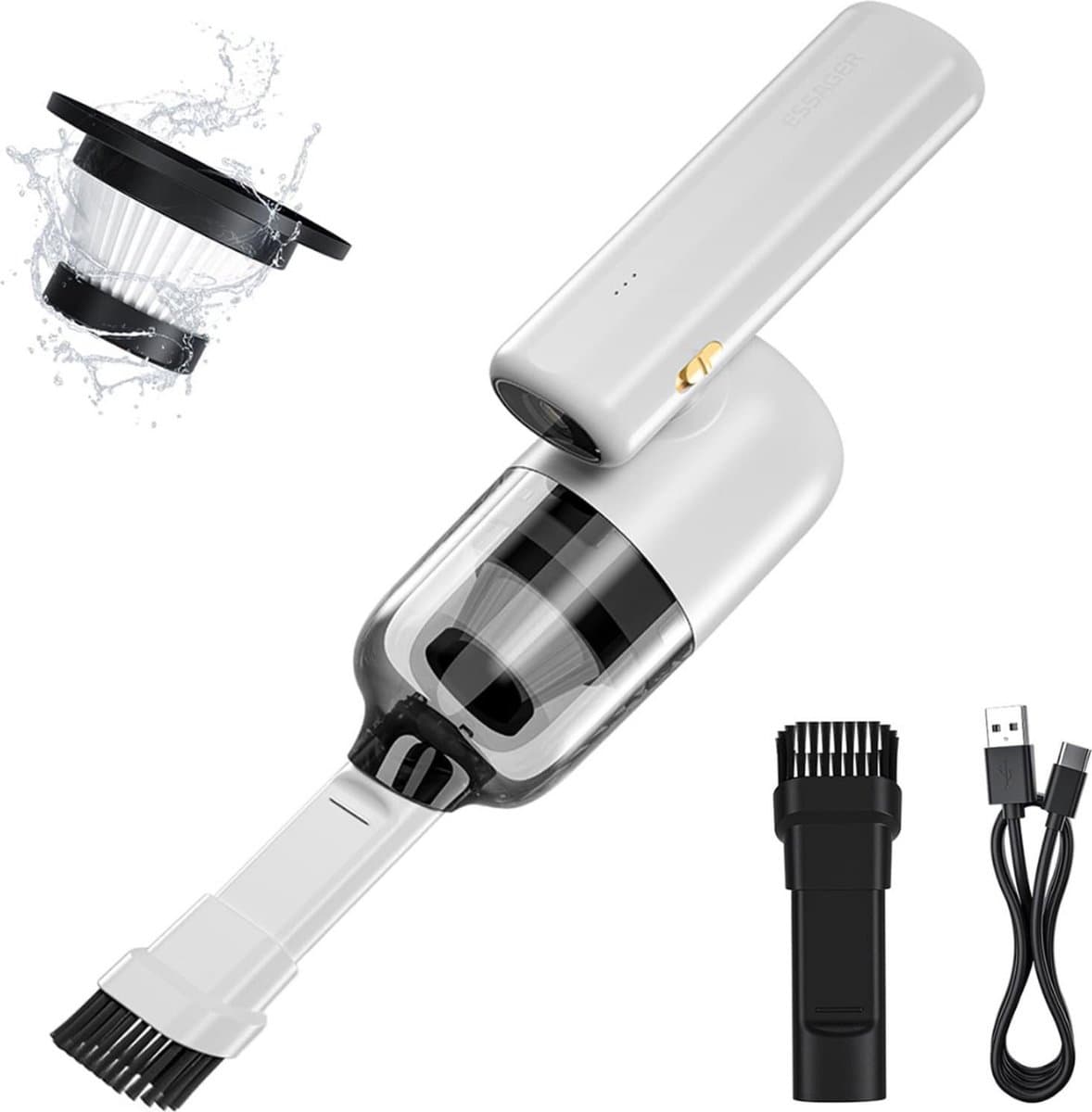 Draadloze Kruimeldief - 6000Pa met LED-Verlichting - 4000 mAh batterijcapaciteit - 180 graden opvouwbaar — afbeelding 1