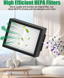Vervangende onderdelen geschikt voor iRobot Roomba E/I/J-serie, i7 i7+ i3 i3+ i4 i4+ j7 E5 E6, geschikt voor iRobot Roomba-borstelaccessoires, 2 sets rubberen borstels, 8 hoogwaardige filters, 10 zijborstels — thumbnail 3