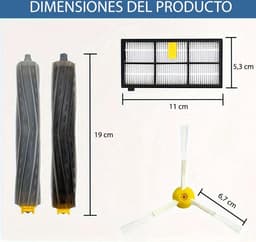 Accessoireset Vervangingsonderdelenset geschikt voor iRobot Roomba 800 en 900. Vervangingsset voor 810, 816, 865, 866, 870, 876, 880, 886, 890, 895, 896, 960, 965, 966, 966, 976, 980, 981 etc. — thumbnail 3