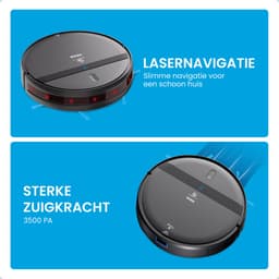 CleanWise Henk Robotstofzuiger + 4 zijborstels – Nederlands Product – Voor Huisdieren – Met Dweilfunctie & Laadstation – Dweilrobot – 4500 Pa – HEPA 14 – Ultra dun 7,4 cm – App & Spraakbediening – Voor Huisdierharen, Harde Vloeren & Tapijt — thumbnail 5