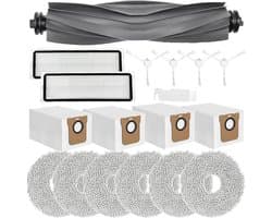 Reserveaccessoires voor Xiaomi X20+, X10+, voor Dreame L10s Pro Gen 2, L10s Ultra, L10 Ultra, L10 Prime robotstofzuiger, hoofdborstel + 6 doeken + 4 zakken + 4 zijborstels