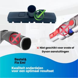 Fixem® Stofzuigermond - Zuigmond - Stofzuiger borstel - 32 en 35MM - geschikt vele merken stofuigers met ronde buis - Stofzuigervoet - Mondstuk - Opzetstuk - Hulpstukken — thumbnail 4