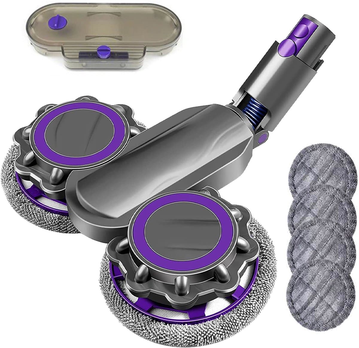 Dweilaccessoire - Voor Dyson stofzuigers V6, V7, V8, V10, V11 - Inclusief watertank en 6 dweilkoppen - Geschikt voor nat en droog gebruik - Vervangende gemotoriseerde vloerborstel — afbeelding 1