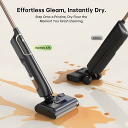 Vactidy X7S nat- en droogstofzuiger, 150W motor, 20kPa zuigkracht, 2600mAh batterij, 40 minuten looptijd, 800ml watertank, 3 reinigingsmodi, zelfreinigend systeem, 180° plat bereik, zero-edge reiniging — thumbnail 3