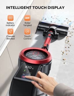 Steelstofzuiger - Vacuum Cleaner - Draadloze Stofzuiger- Kruimeldief Snoerloos - 500W - 50KPa - Handstofzuiger - 1.5L Stofreservoir - Verwijderbare Batterij - Ideaal voor Huisdieren en Thuisgebruik — thumbnail 3