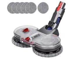 Elektrische dweilkop geschikt voor Dyson V11 V10 V15 V8 V7 stofzuiger, dweilkop geschikt voor reservoir en 6 wasbare dweilen