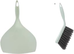 Mini Stofpan Bezemset - Kleine Veegset - Bureau Schoonmaken - Ruimtebesparend Ontwerp - 22.5 cm Bezem - Groen — thumbnail 1