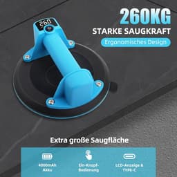 Elektrische zuignap - Tegel lifter - Materiaal verplaatsen - 260 kg draagkracht - 7 uur looptijd - Blauw — thumbnail 5