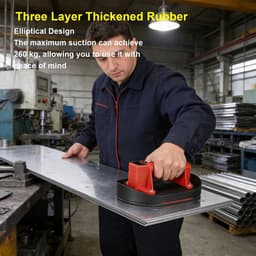 Elektrische Zuignap - Vacuümheffer Glaslifter - Gladde Oppervlakken Verplaatsen - Digitaal Display Hoge Zuigkracht - 260 kg - Zwart — thumbnail 5