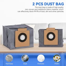 10-delige accessoireset Geschikt voor Eufy X10 Pro Omni Vacuüm Cleaner Robot - Reserveonderdelen - 1 Hoofdborstel - 2 Zijborstels - 2 Cartridges - 2 Doeken - 2 Stofzakken - 1 Kleine Borstel — thumbnail 4