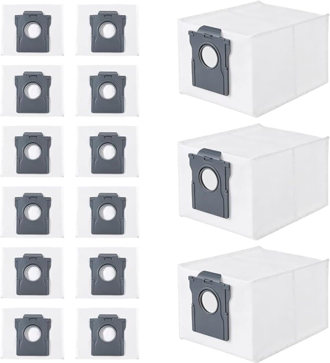 15 stofzuigerzakken compatibel met Dreame L10s Ultra Gen2/Gen3, X30/X40/X50, Aqua10 Ultra – 4-laags filtratie, 99,9% stofopvang, 3,2 liter, wit — afbeelding 1