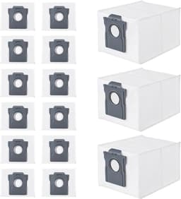 15 stofzuigerzakken compatibel met Dreame L10s Ultra Gen2/Gen3, X30/X40/X50, Aqua10 Ultra – 4-laags filtratie, 99,9% stofopvang, 3,2 liter, wit — thumbnail 1