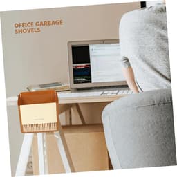 Kleine Bezem Stoffer - Mini Set - Bureau Schoonmaken - Compact Ontwerp - 17 cm - Oranje — thumbnail 3
