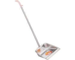 Stoffer en blik - Huishoudelijk gereedschap - Efficiënt schoonmaken - Staande stofpan - 87 cm lengte - Zilver en roze
