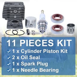 Cilinder Zuiger Kit - Motoronderdelen Set - Bosmaaier Reparatie - 40mm Diameter - 1 set - Zilverkleurig — thumbnail 5